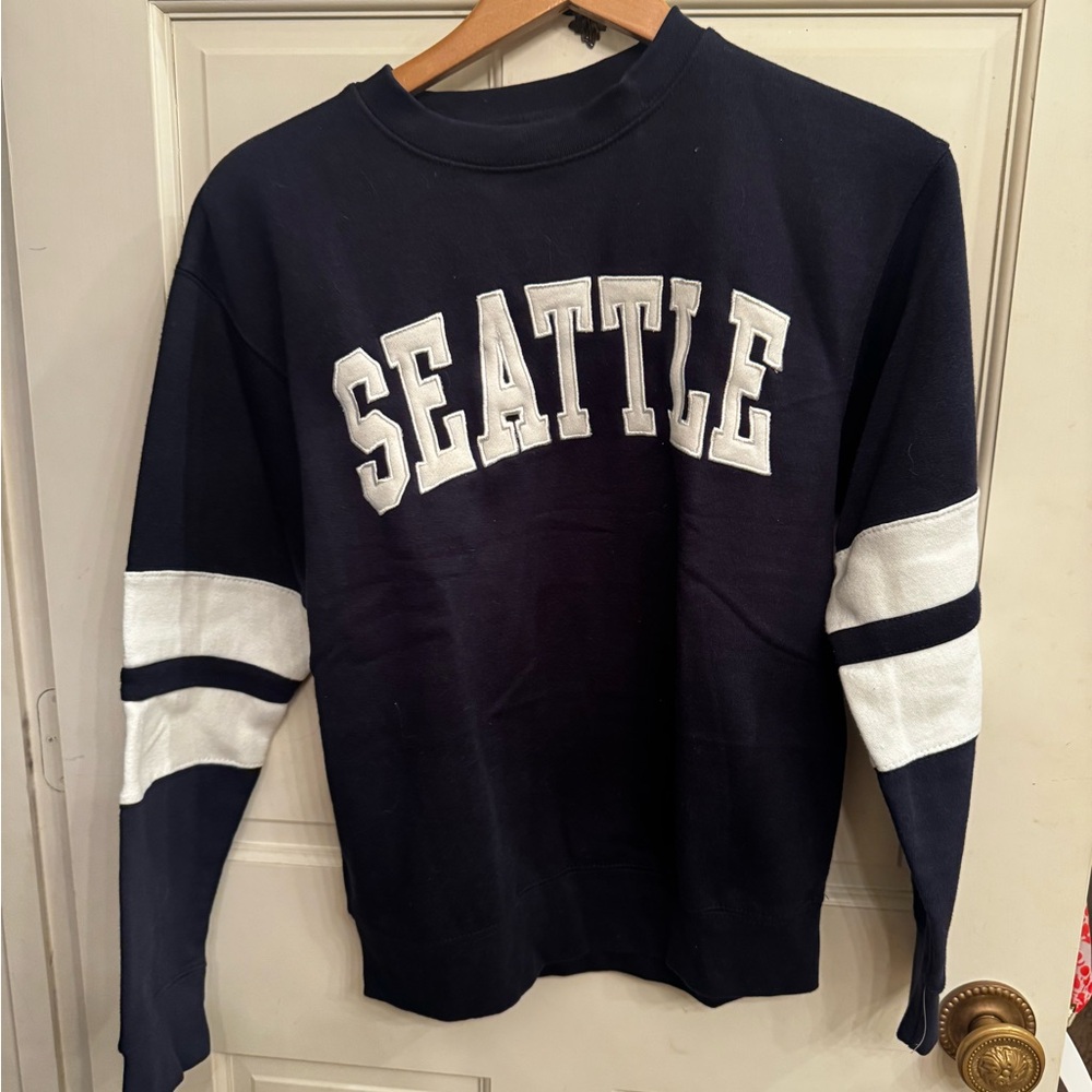 Seattle Navy and White Sweatshirt crewneck